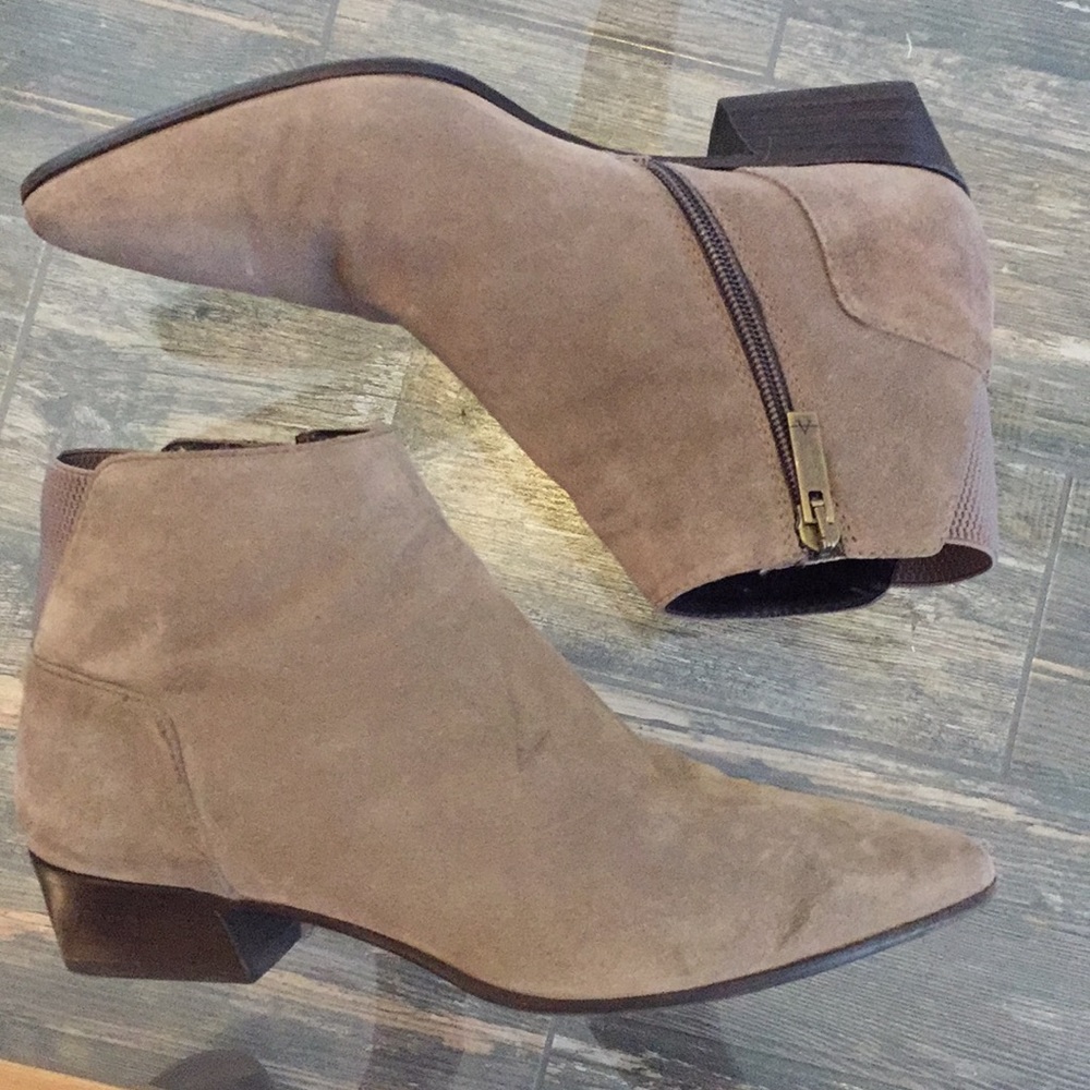 Aquatalia Franca WaterproofTan Suede Leather Boots - Picture 2 of 8